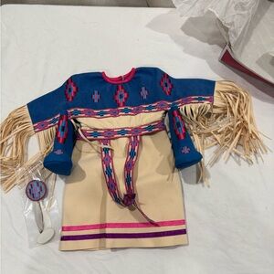 AMERICAN GIRL KAYA'S POW WOW DRESS~BOOTS~FEATHER~OUTFIT~COMPLETE~NEW